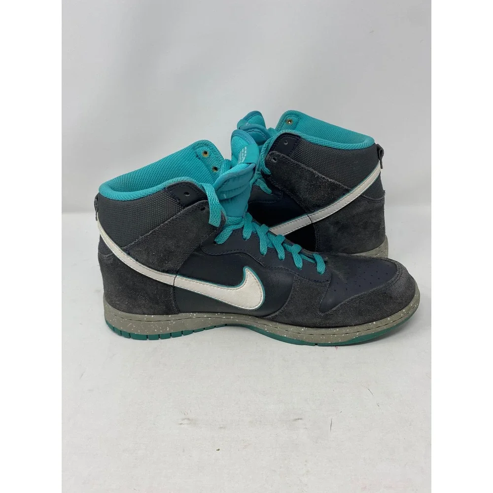 Nike Dunk High Dark Grey Dynamic Blue White Speckled 317982-052 Mens 11